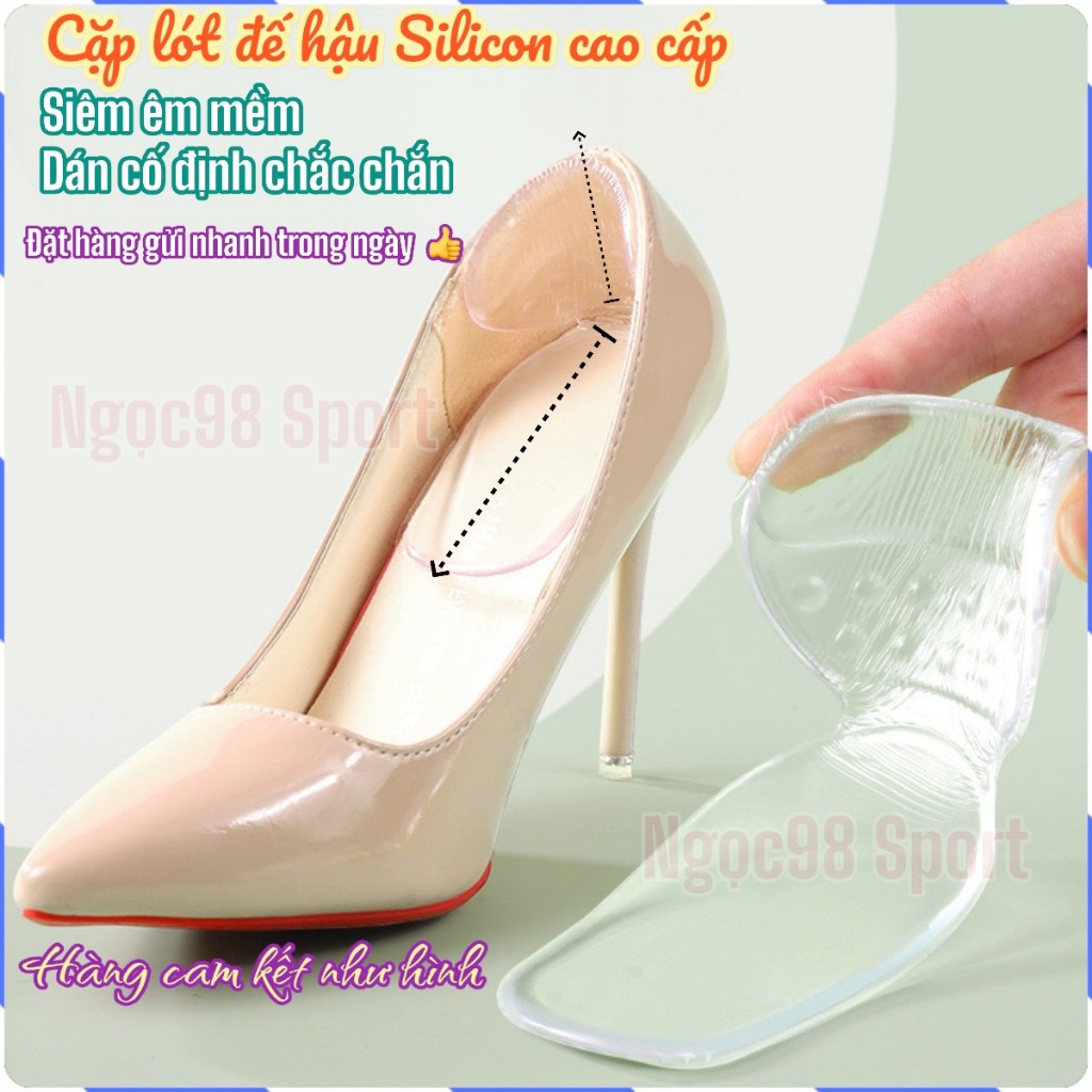 Cặp lót dán Gót Hậu bảo vệ gót chân chất liệu GEL- Silicon siêu êm đàn hồi độ bám cao
