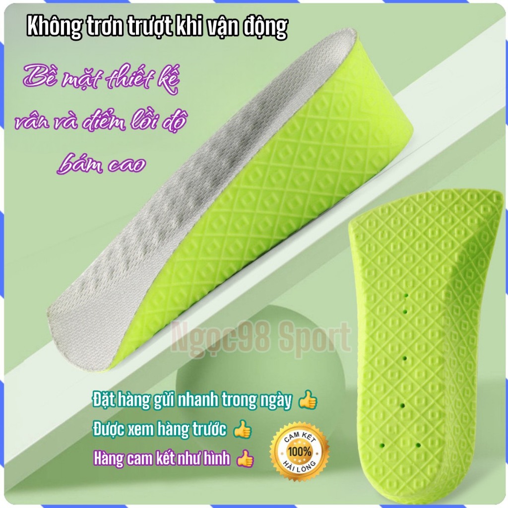 Cặp lót Hậu  giúp tăng chiều cao  độn gót cao su non siêu êm nhẹ đàn hồi thấm hút mồ hôi độ bám cao