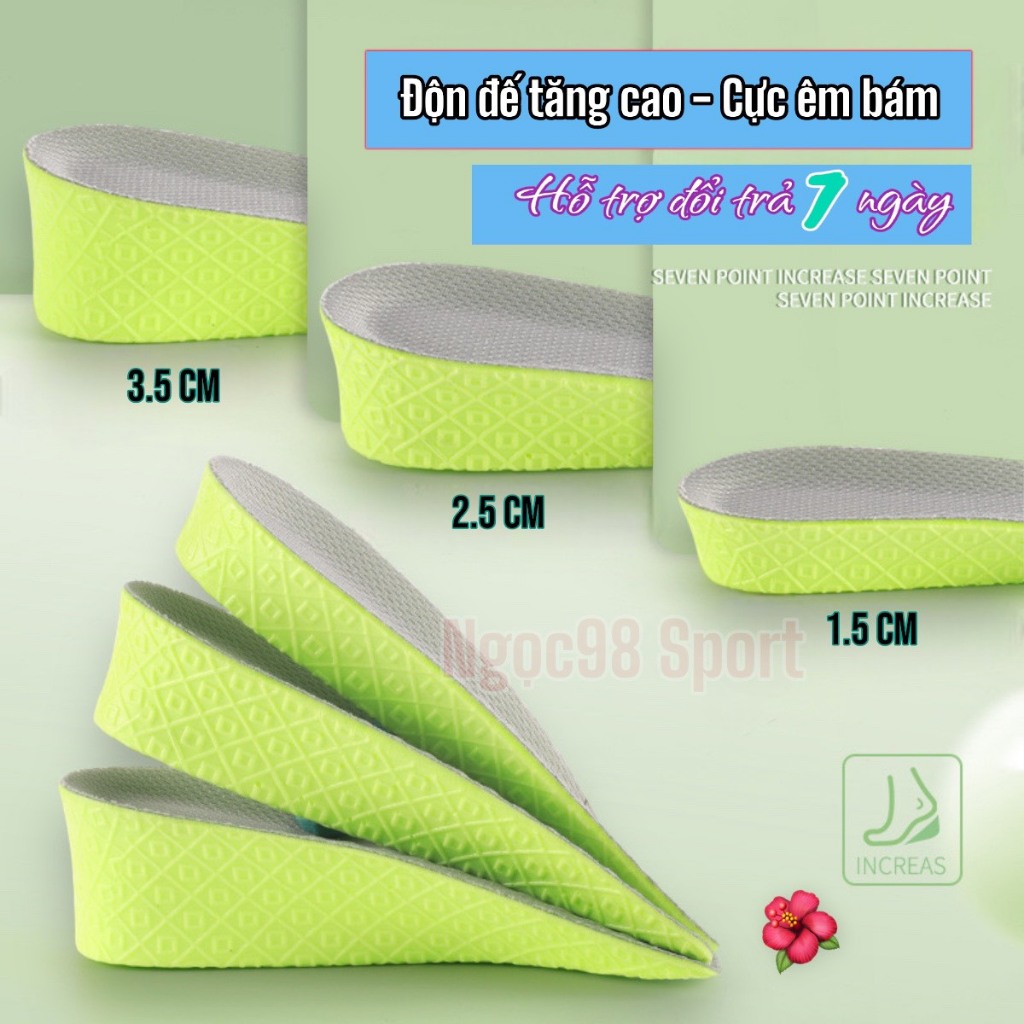 Cặp lót Hậu  giúp tăng chiều cao  độn gót cao su non siêu êm nhẹ đàn hồi thấm hút mồ hôi độ bám cao