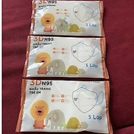 Hộp 20 cái khẩu trang 3D N95 Kids có van Tulips cho bé 1-6 tuổi