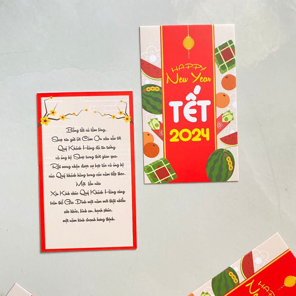 Set 50 card cám ơn TẾT, thiệp cảm ơn tết, Thank you card happy new year