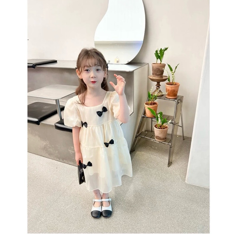 DL152 Đầm Công Chúa Cho Bé Diệu Linh Shop Kids - Đầm Cho Bé Tay Ngắn Phong Cách Thời Trang Mới Năm 2024 V152(9-35kg)