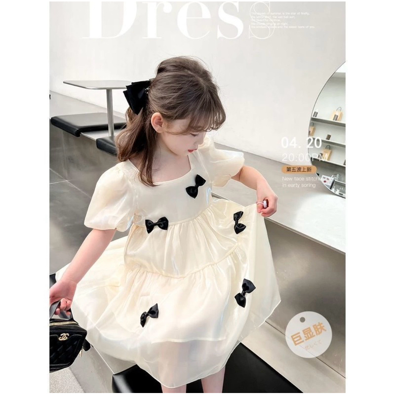 DL152 Đầm Công Chúa Cho Bé Diệu Linh Shop Kids - Đầm Cho Bé Tay Ngắn Phong Cách Thời Trang Mới Năm 2024 V152(9-35kg)