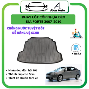 Lót cốp nhựa xe Kia Forte 2008-2011, Khay lót côp nhựa chống nước, nhựa dẻo TPO bền bỉ