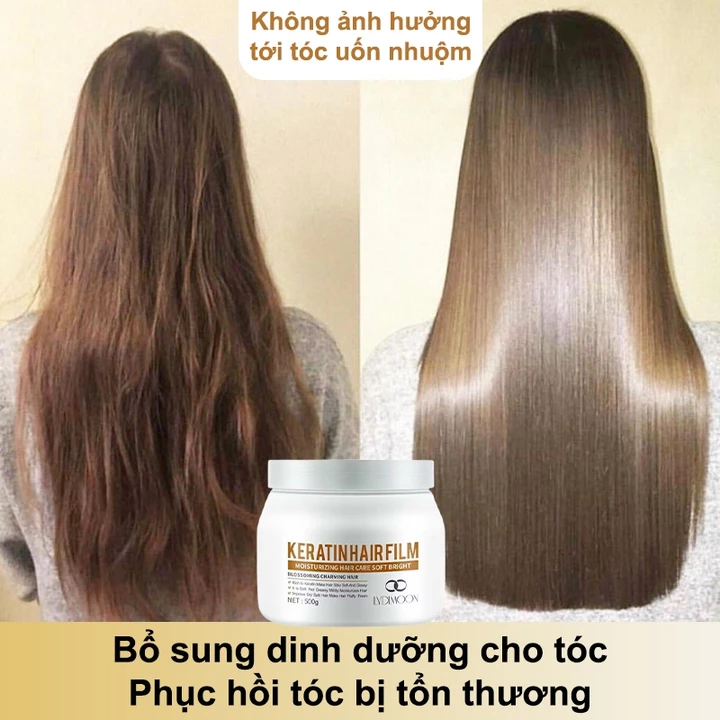 Kem ủ tóc Keratin mặt nạ tóc kem duỗi tóc chăm sóc tóc mềm mượt phục hồi tóc hư tổn khô dưỡng ẩm trơn mượt 500G