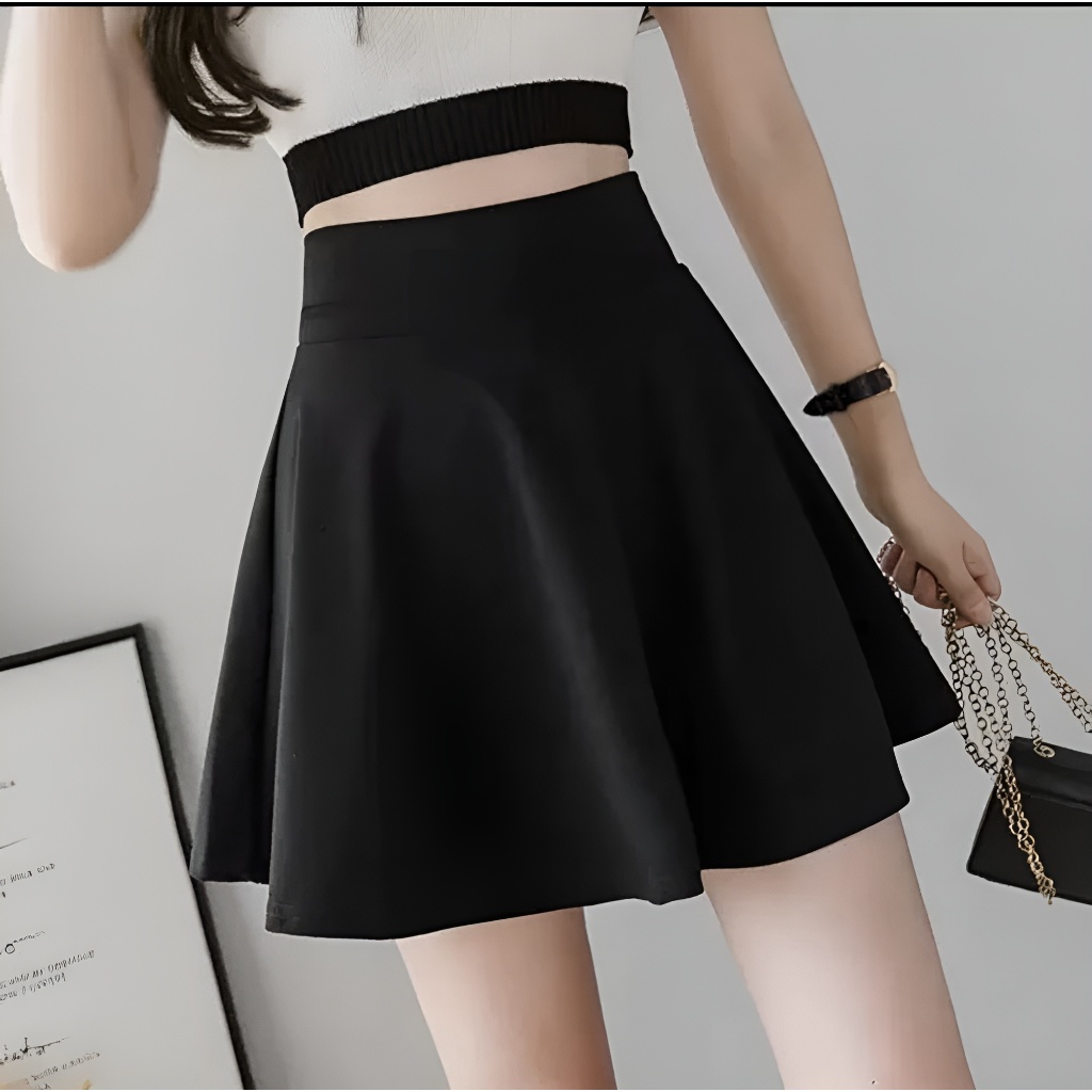 Chân váy xòe ngắn 45cm_chất liệu vitex_có lót váy