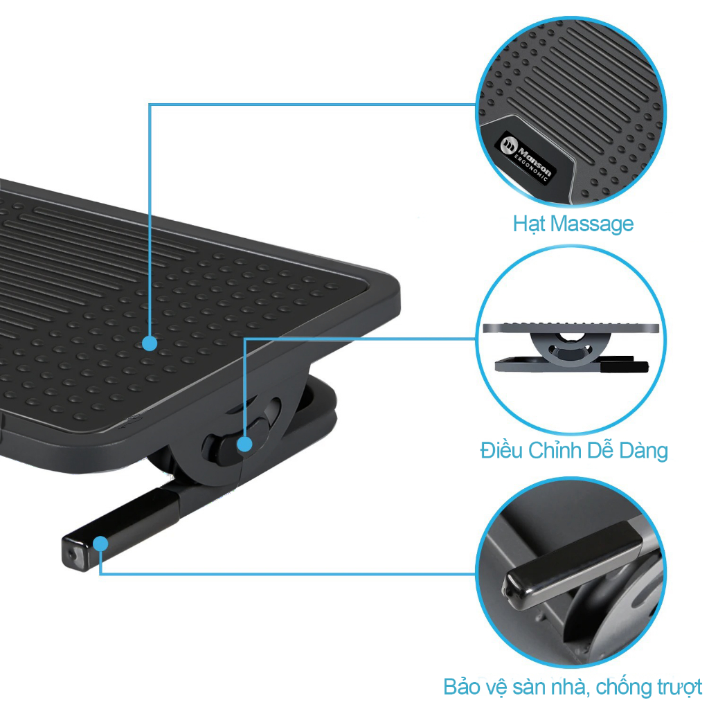 [The Manson] Ghế Kê Chân Công Thái Học Ergonomic Footrest Phiên Bản FR09 Và FR08