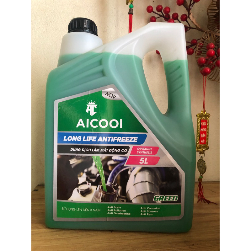 nước làm mát động cơ AICOOL chuyên dụng màu xanh/đỏ dung tích 5l ...
