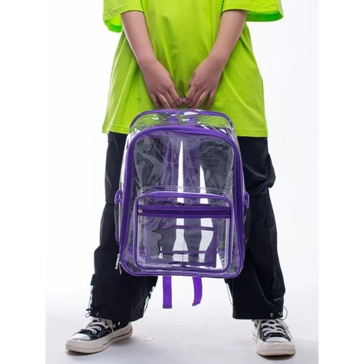 balo kiếng trong suốt PVC hộp có khóa ngang balo đi học balo trong suốt đi học balo thời trang balo nam và nữ TA0199 – 4