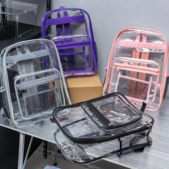 balo kiếng trong suốt PVC hộp có khóa ngang balo đi học balo trong suốt đi học balo thời trang balo nam và nữ TA0199 – 7