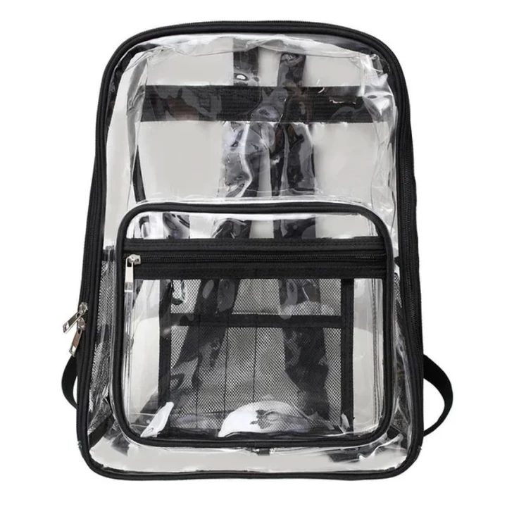 balo kiếng trong suốt PVC hộp có khóa ngang balo đi học balo trong suốt đi học balo thời trang balo nam và nữ TA0199