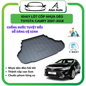Lót cốp nhựa xe Toyota Camry 2007-2023, Khay lót côp nhựa chống nước, nhựa dẻo TPO bền bỉ