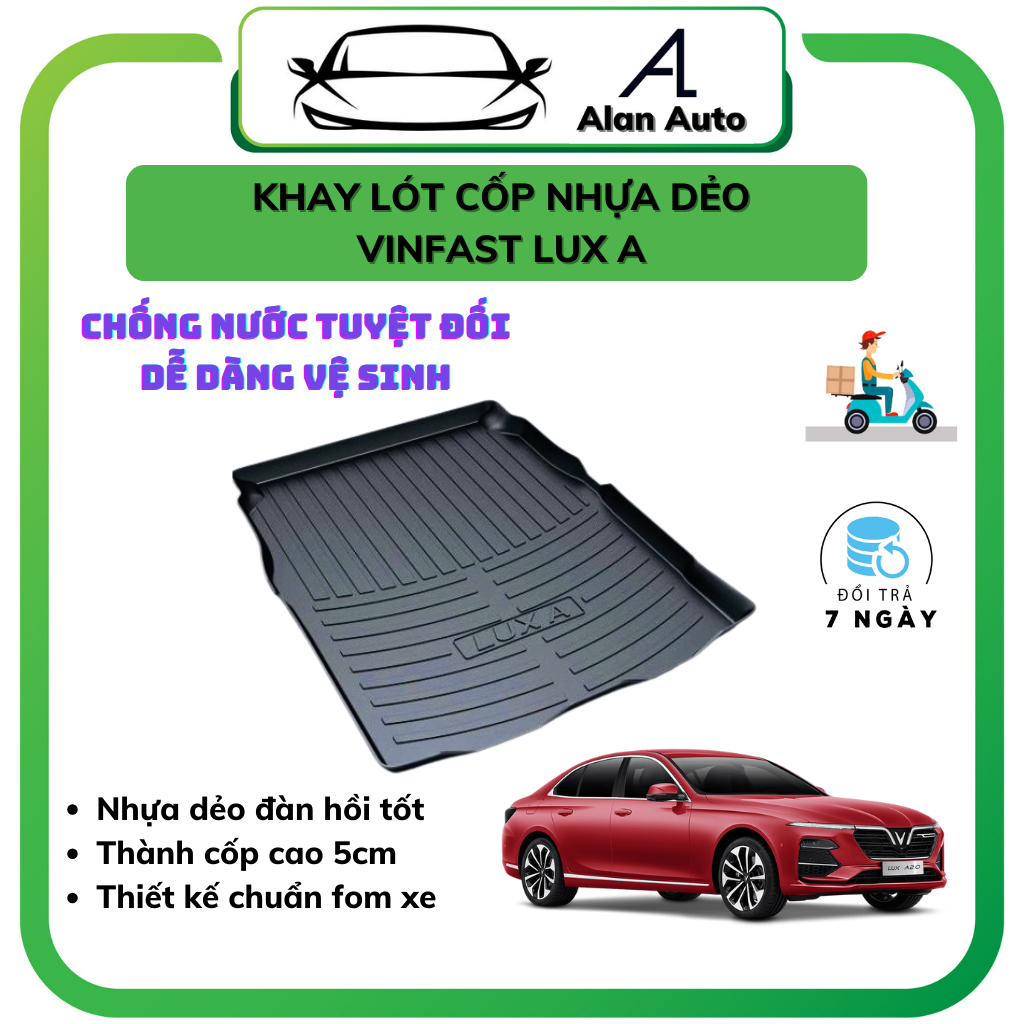 Lót cốp nhựa xe Vinfast Lux A , Khay lót côp nhựa chống nước, nhựa dẻo tpo bền bỉ