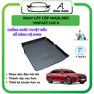 Lót cốp nhựa xe Vinfast Lux A , Khay lót côp nhựa chống nước, nhựa dẻo tpo bền bỉ
