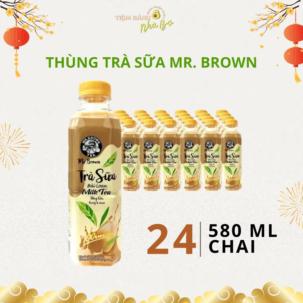 [1 thùng 24 chai] Trà sữa Đài loan Mr.Brown chai 580ML | Shopee Việt Nam