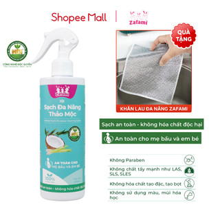 Xịt tẩy rửa thảo mộc đa năng Zafami an toàn cho mẹ và bé Herbal Multi Purpose Cleaning Spray 500mL