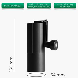 [VOLCANO] Cối xay tay M3 cà phê lưỡi thép CNC thân nhôm Cafede Kona