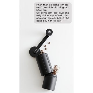 [VOLCANO] Cối xay tay M3 cà phê lưỡi thép CNC thân nhôm Cafede Kona