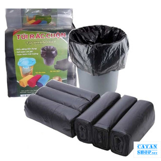 🔰Hàng chuẩn 1kg 🔰Túi Đựng Rác Tự Hủy Sinh Học màu Đen, set 3 Cuộn TRac-trung