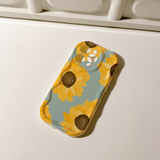 Ốp lưng TPU mềm Sóng Nổi hoa hướng dương vàng cho 6s/6splus/7/7plus/8/8plus/x/11/12/13/14/max/promax sk1705