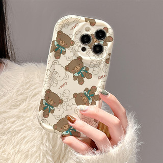 Ốp lưng TPU mềm Sóng Nổi hình gấu nâu cho 6s/6splus/7/7plus/8/8plus/x/11/12/13/14/15/promax sk1711