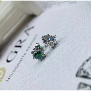Bông tai thiết kế full kim cương moissanite chủ 4ly5 kèm kiểm định mỹ thử bút kêu