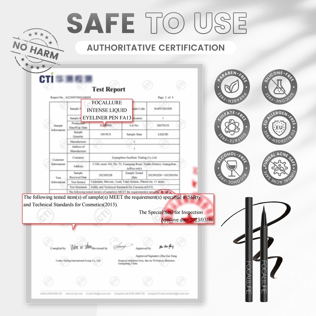FOCALLURE Bút Kẻ Mắt Dạng Lỏng Chống Thấm Nước Không Nhòe | BigBuy360 - bigbuy360.vn
