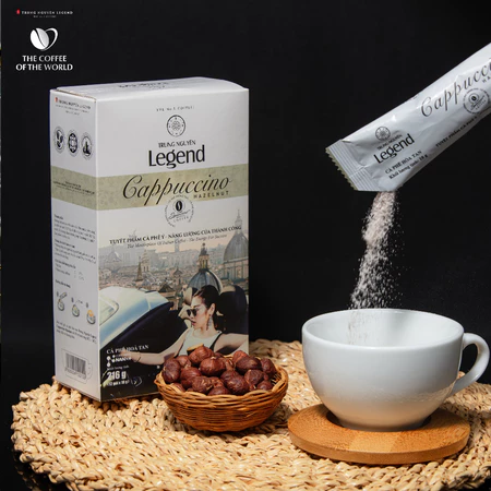 Trung Nguyên Legend - Cà phê hoà tan rang xay Cappuccino Hazelnut - Hộp 12 gói x 18gr ( có sữa)