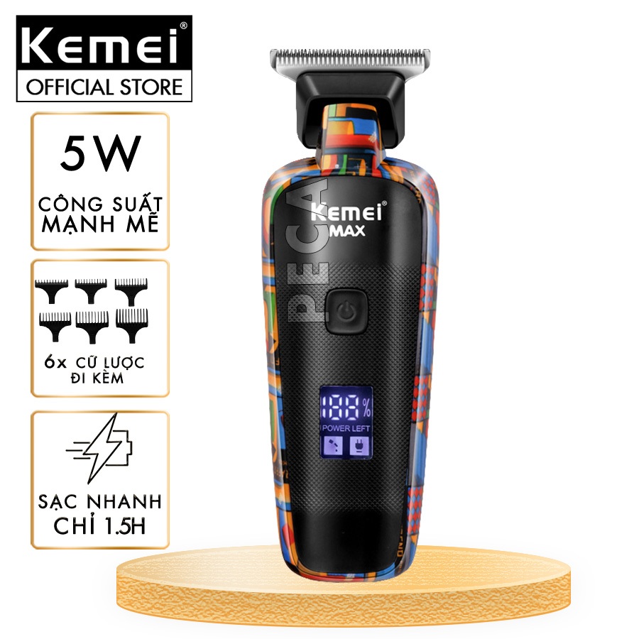 Ảnh Tông đơ chấn viền Kemei KM-MAX5090 màn hình LCD thông minh, thiết kế độc đáo, có thể cắt tóc,chấn viền, cạo râu 1