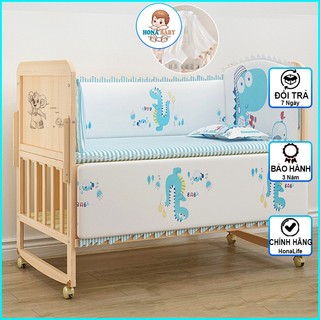 Nôi Cũi Gỗ Cho Em Bé (Quây+Màn+Đệm), Cũi Đa Năng 6 Chế Độ Tiện Lợi Cho Mẹ Và Bé- Honalife