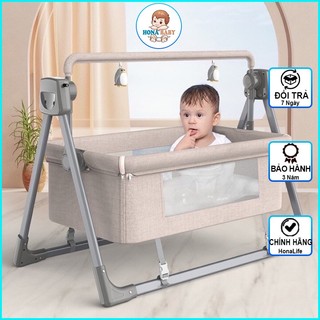 Nôi Điện Cho Bé (Kèm Màn) Đưa Tự Động Điều Khiển Từ Xa, Kết Nối Bluetooth An Toàn Cho Bé Meji Kid