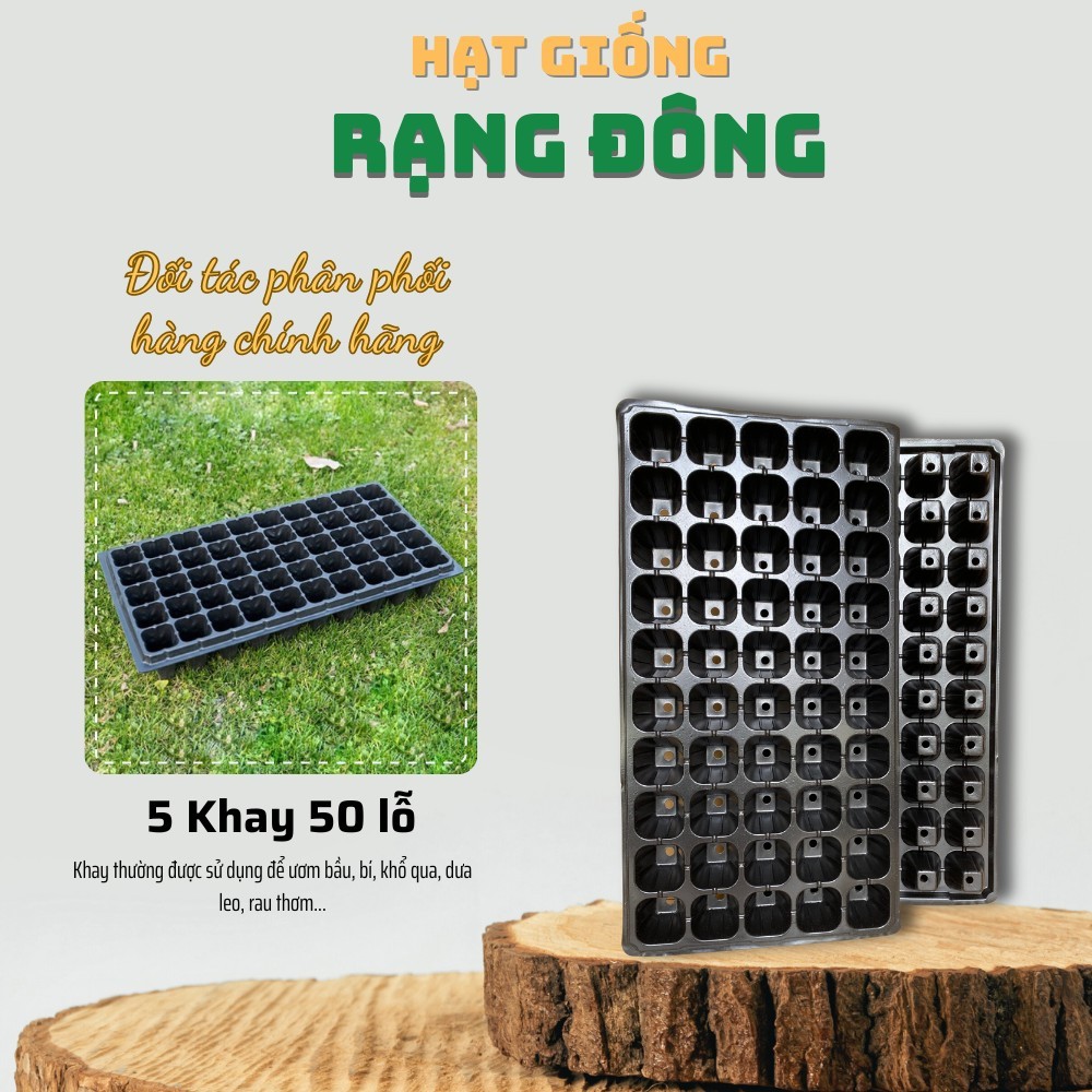Khay Ươm Hạt Giống 50 Lỗ (5 cái) - Nhựa dày, chịu nhiệt, phù hợp: giâm ...