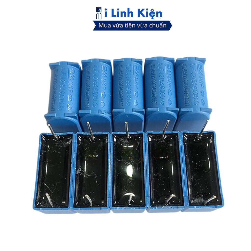 Tụ bếp từ 6uF 275VAC 400VDC đứng màu xanh chính hãng ilinhkien