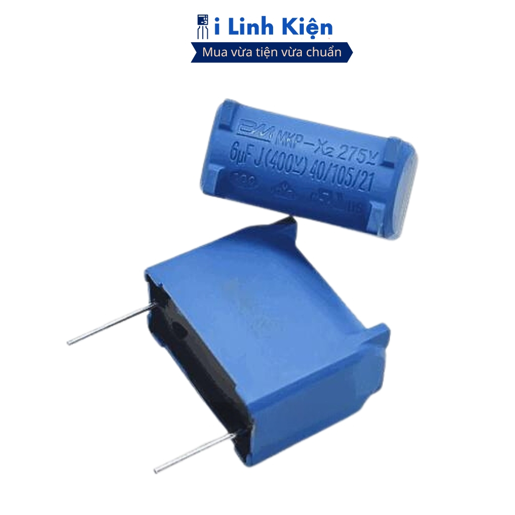 Tụ bếp từ 6uF 275VAC 400VDC đứng màu xanh chính hãng ilinhkien