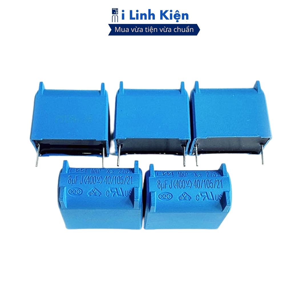 Tụ bếp từ 6uF 275VAC 400VDC đứng màu xanh chính hãng ilinhkien