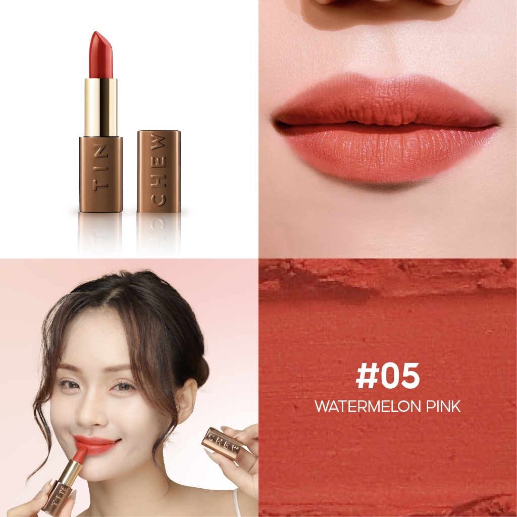 Ảnh Son Thỏi Lì Cao Cấp Hàn Quốc Tinchew Lip Color Stick 3.5g - 4 Màu 4