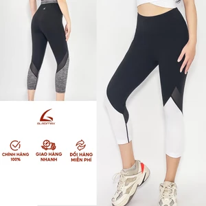 Quần legging lửng lưới thể thao phối màu - Gladimax GVT120 thiết kế nâng vòng 3 cạp cao tôn dáng