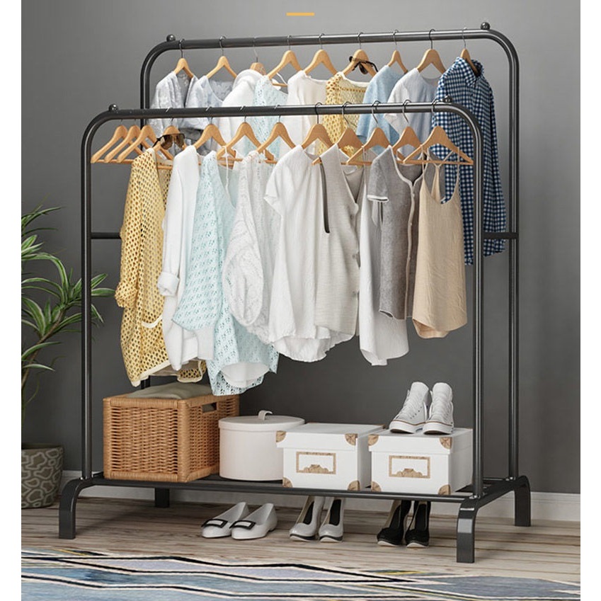 Product image Kệ treo quần áo 2 khung chất liệu thép sơn tĩnh điện, giá treo quần áo kim loại 3