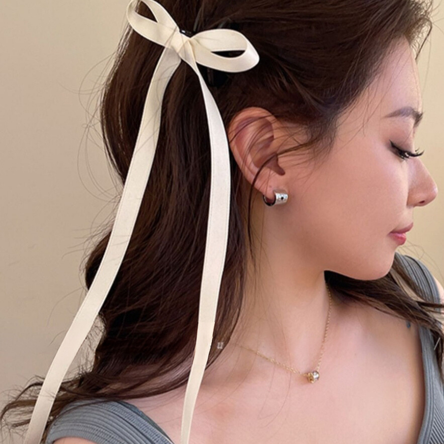 Kẹp tóc nơ ruy băng Design By 3B phong cách Hàn Quốc kẹp càng cua mini