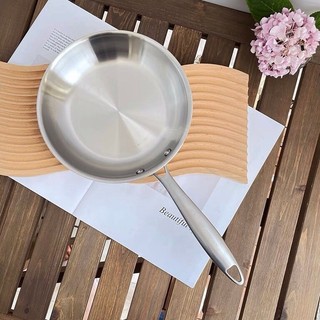 Chảo cạn inox Lunkai [13] 3 lớp dày, bền đẹp, chắc chắn