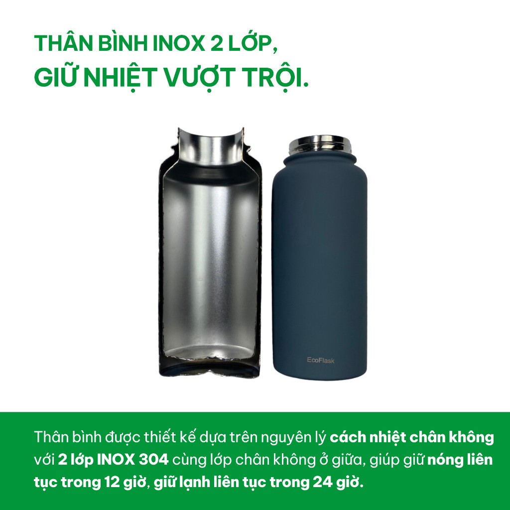Ảnh Bình giữ nhiệt EcoFlask 1000ml hàng ngày cao cấp chính hãng - Bảo hành 3 năm 2