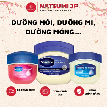 Sáp dưỡng ẩm ẩm môi Vaseline Mỹ 7g, 49g giảm khô nẻ bong tróc làm hồng môi hiệu quả