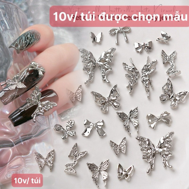 Túi 10 viên charm nơ, bướm được chọn mẫu hot trend