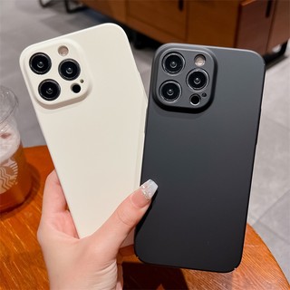 Ốp cạnh vuông nhựa dẻo màu đen và trắng be đầy đủ các dòng cho iphone từ 6 đến 15promax e196