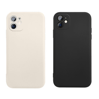 Ốp cạnh vuông nhựa dẻo màu đen và trắng be đầy đủ các dòng cho iphone từ 6 đến 15promax e196