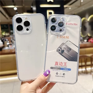 Ốp silicon trong suốt dẻo có bảo vệ cam cho iphone từ 6 7 8 plus x xs xr xsmax 11 12 13 14 15 mini pro plus promax u196