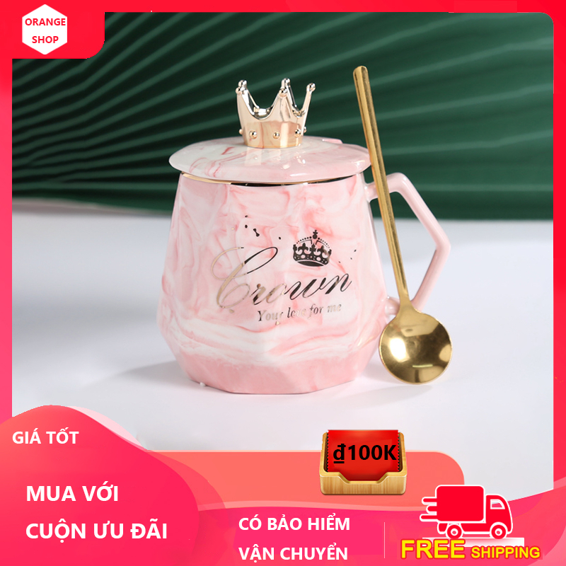 ORANGE Ly cốc sứ Cặp Đôi Crown kèm hộp quà đế hâm nóng 55 độ quà tặng ...