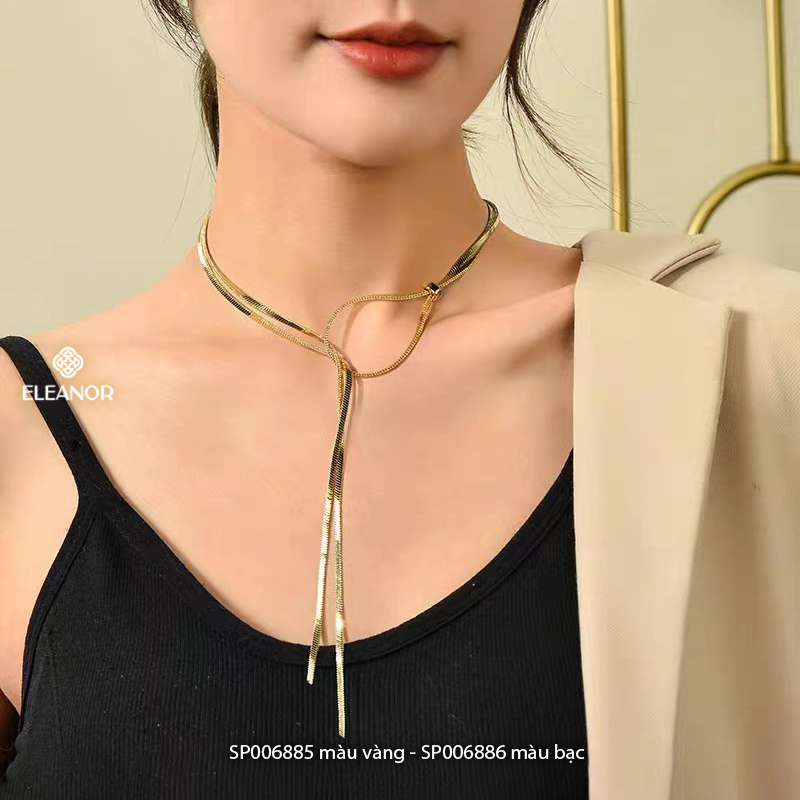 Dây chuyền nữ titan Eleanor Accessories mặt dây rút vòng cổ dáng dài độc lạ phụ kiện trang sức 6885