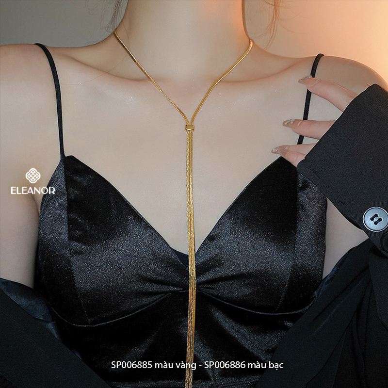 Dây chuyền nữ titan Eleanor Accessories mặt dây rút vòng cổ dáng dài độc lạ phụ kiện trang sức 6885