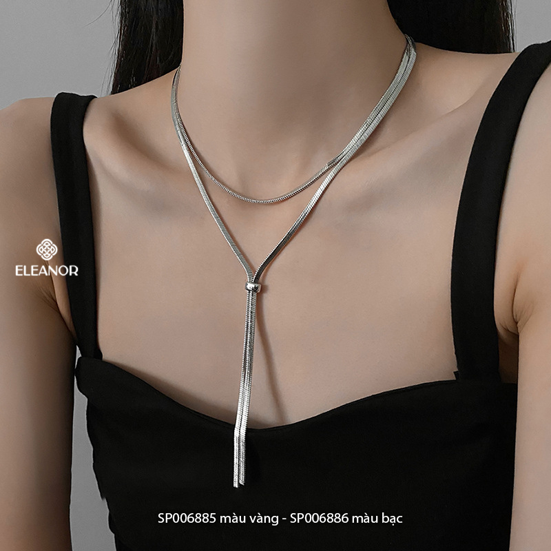 Dây chuyền nữ titan Eleanor Accessories mặt dây rút vòng cổ dáng dài độc lạ phụ kiện trang sức 6885